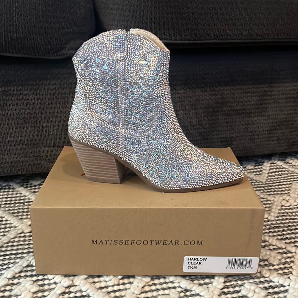Matisse Harlow Rhinestone Booties, Size 7.5